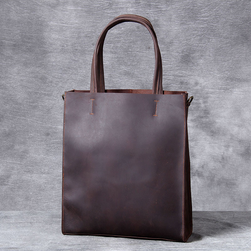 Leather Work Laptop Bag - Męska torba na ramię vintage z