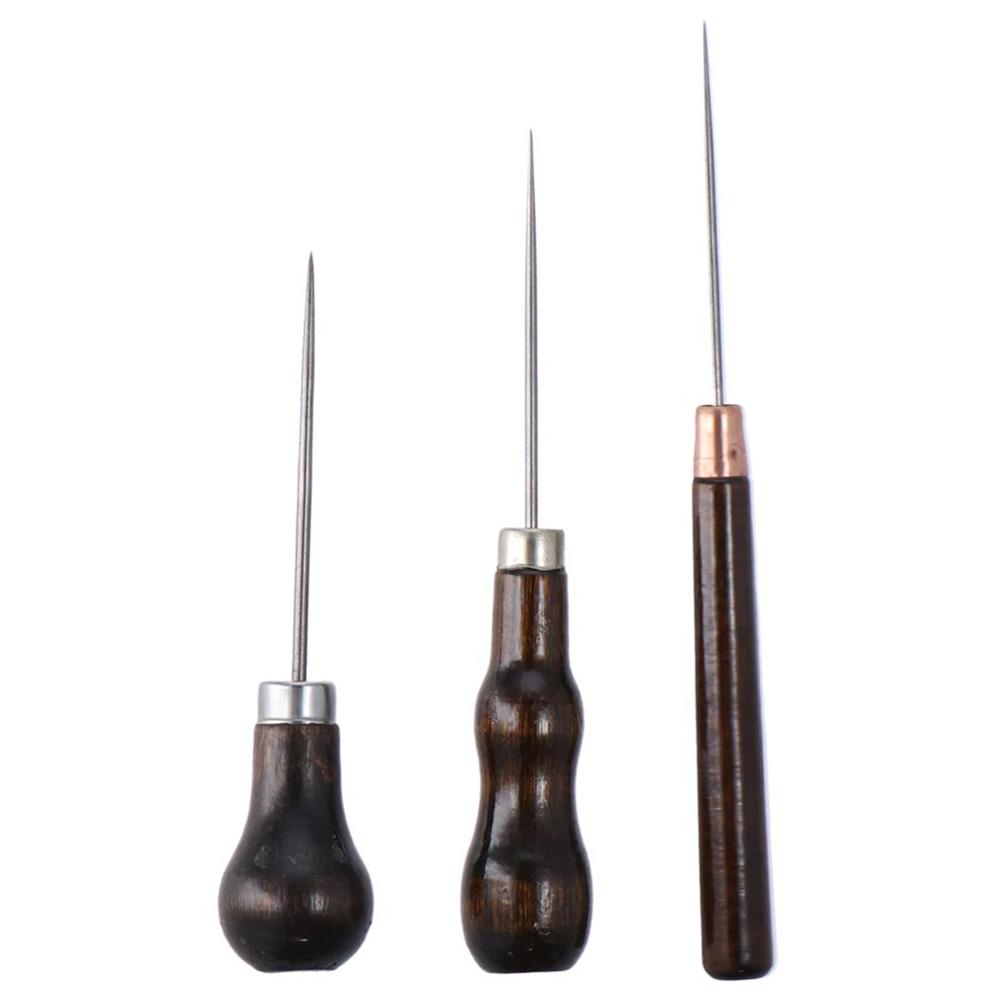 Leatherwork Punch - 3 szt. Drewniane narzędzie szydełkowe do
