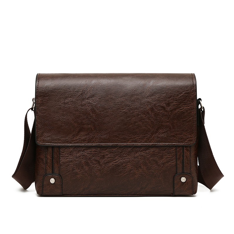 Leather Work Laptop Bag - Teczka męska z ekoskóry, torba typu