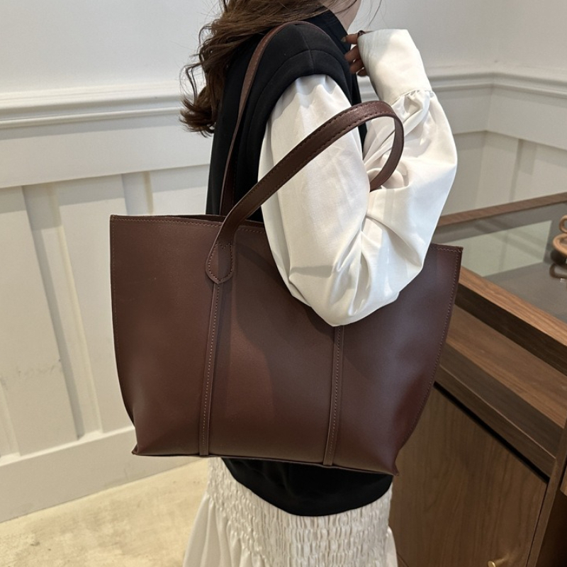 Leather Work Laptop Bag - Retro torba na ramię ze sztucznej