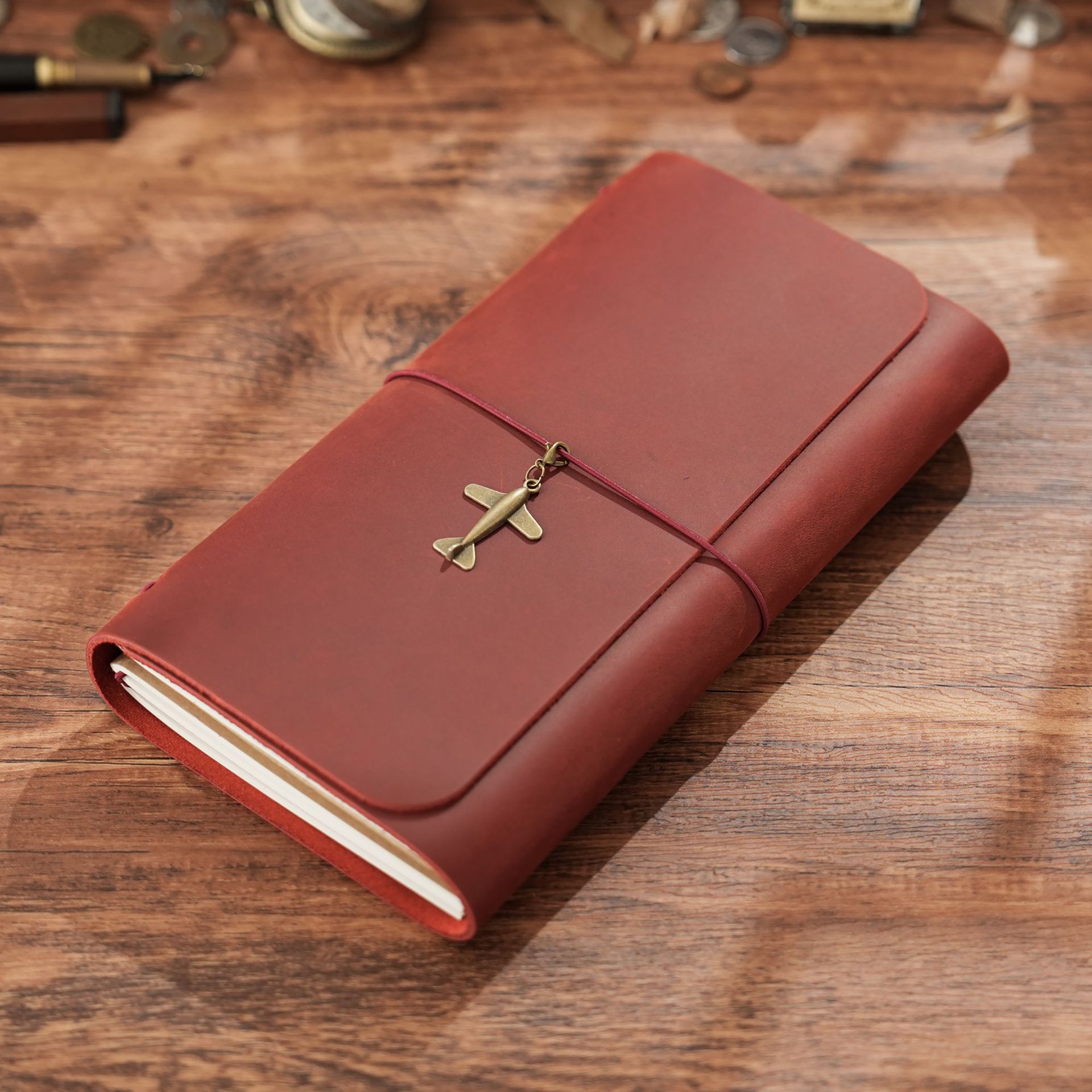 Leather Work Diary - Nowy Przyjazd Trójdzielny Notatnik Podróżny TN