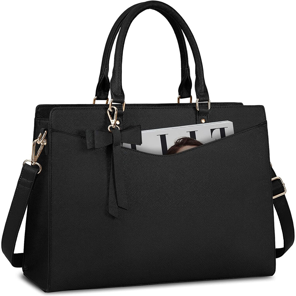 Leather Work Laptop Bag - Torba na laptopa dla kobiet 15,6