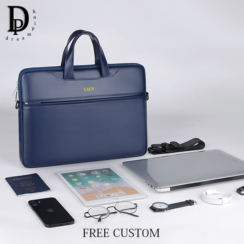 Leather Work Laptop Bag - Teczka biznesowa dla mężczyzny PU Skóra