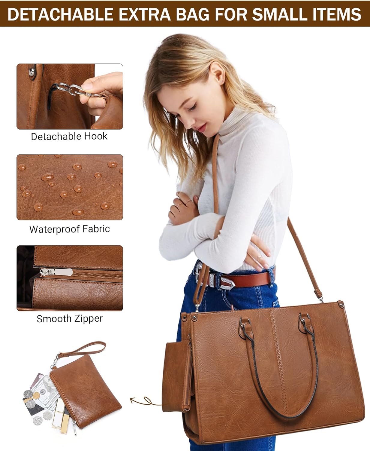 Torba na laptopa 2 w 1 z izolo – Leather Work Laptop Bag recenzja i cena