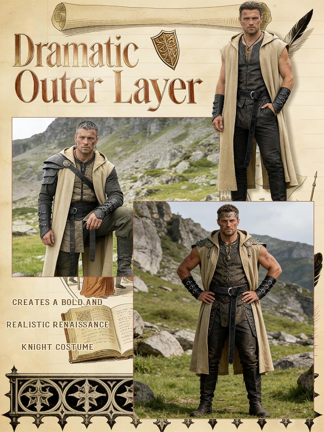 Męski strój renesansowy – Śred – Leatherwork Fasteners recenzja i cena