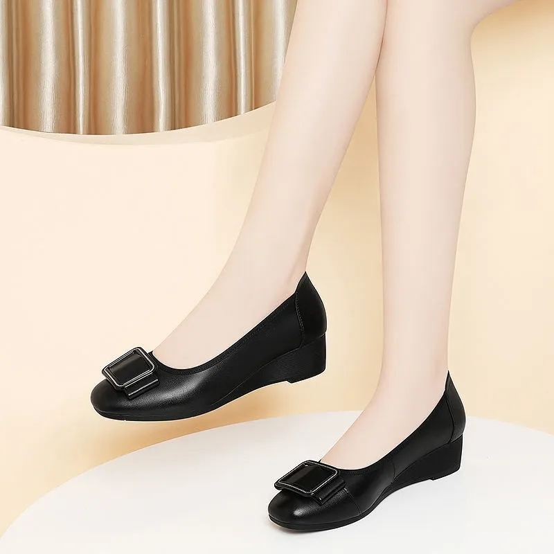 Damskie buty, urocze, z okrągł – Leatherwork Fasteners recenzja i cena