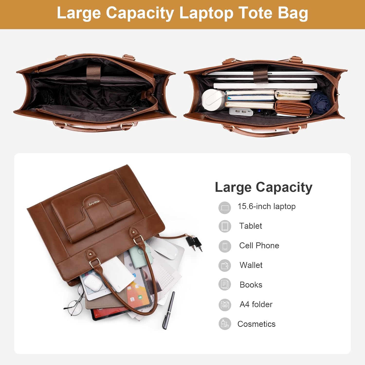 Torba na laptopa MOSISO dla ko – Leather Work Laptop Bag recenzja i cena