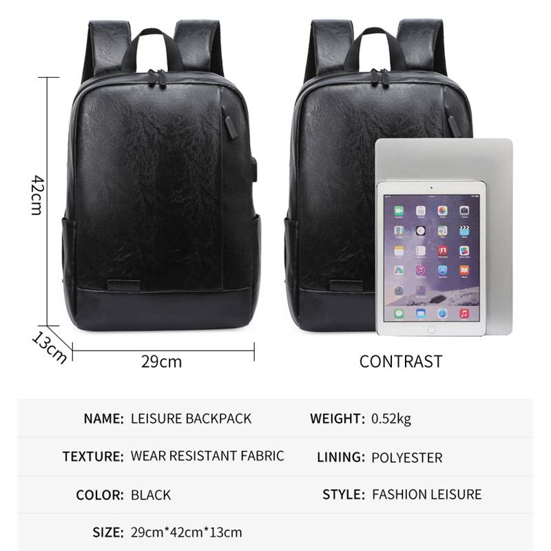 Modny męski plecak PU Skórzana – Leather Work Laptop Bag recenzja i cena