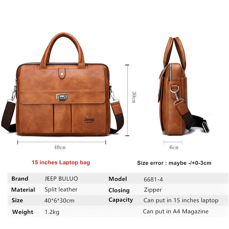 Torba męska Jeep Buluo ze skór – Leather Work Laptop Bag recenzja i cena